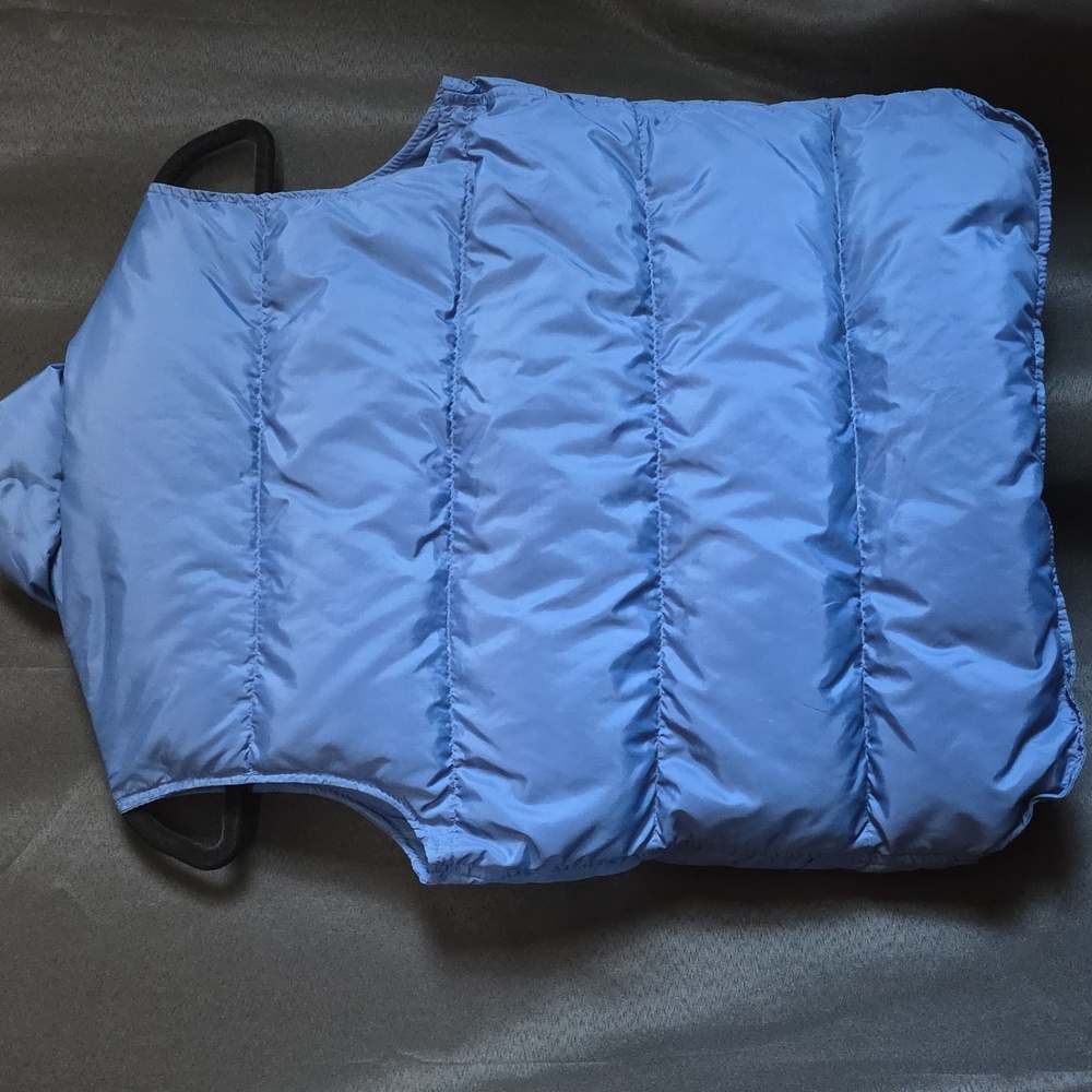 VTG L.L.Bean Puffer Vest Goose Down Blue Snap Ladies Small - Picture 7 of 9